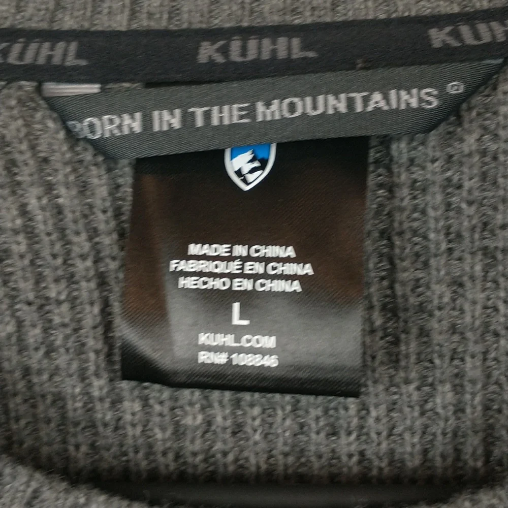 Kuhl Evader Sweater Mens Large Gray Merino Wool Blend
